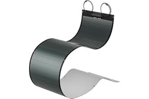 BougeRV Pannello Solare Flessibile 100W, Pannello Solare Portatile CIGS Modulo Fotovoltaico ETFE IP68 Solare a Strato Sottile con Cavo di Ricarica per Camper, Balcone, Roulotte, Barca, Preforato