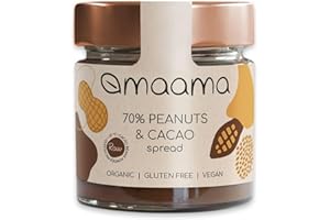 MAAMA, Crema Spalmabile alle Arachidi (70%) & Cacao Bio, Vegan, Senza Additivi e Senza Glutine - 1 vasetto da 200g