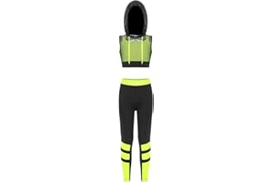 iiniim Mädchen Sport Set Langarmshirt Crop Tops + Sport BH Bustier + Cargohose Kinder Sport Trikot Hip Hop Kleidung Street Dance Outfits Gr.98-176