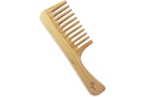 LAC FOR YOU Peine Puas Anchas – Peine Madera Antifrizz y Natural para Pelo Rizado, Grueso o Mojado – Ideal Para El Método Curly – Suave con el Cuero Cabelludo para Mujer y Hombre