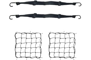 JGYCVBU 2 Rete Ragno Elastica + 2 Corda Elastica, con Ganci, per Fissare i Bagagli Casco Elastici per Portapacchi Moto
