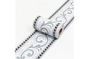 VisitRyl Cenefas Adhesivas para Cocina Baño Decorativas Hoja de buttercup gris claro 10cm X 1000cm Fácil Aplicación Resistente Agua