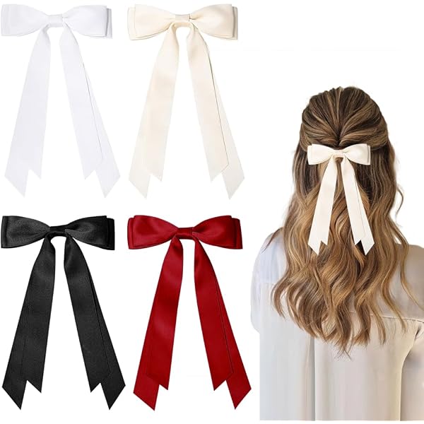 Haarspangen Mit Großer Satin-Schleife – Rot, Für Frauen & Mädchen