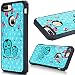 Produktbild GrandEver iPhone 7 Plus Weiche Hülle Schwarz Bumper & Hart PC Rückschale Candy Case Hartschale Schutzhülle mit Muster Vintage Backcover Ultra Slim Silikon Rahmen Rückseite Ultra Dünn Protective Soft Case Handytasche Premium Handyhülle Etui Schale - Eule
