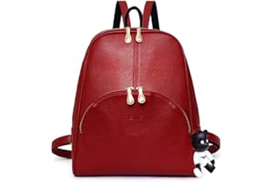 AINUOEY Mujer Bolsos Mochila Casual Bandolera Marca Mediano Antirrobo Italianos PU Cuero 76602 1 piezas Burdeos
