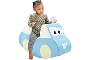 IGLU Soft Play Ride on Rocking Toy Car Shape Rocker - Light Pastel Blue