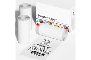 ASprink Thermal Paper with 3 Rolls,Thermal Printer Paper Keep for 10 Years, 50mm x 3.5m, Mini Printer Sticker for M02/M02S/M02Pro/M03 Thermal Printer - Black on White
