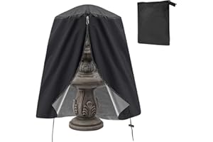 Apipi Fountain Cover, 36" D x 42" H Weatherproof Garden Fountain Statue Protective Cover with Zipper & Drawstring, 420D Oxford Cloth for Winter Outdoor Patio Garden