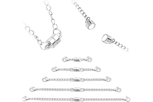 CALKKRER Calkrer Lot de 5 fermoirs magnétiques argentés pour colliers, bracelets et colliers, argenté, L
