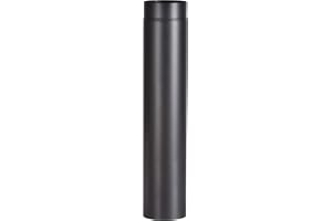 FIREFIX R150/7 ugnsrör av 2 mm tjockt stål (rökrör) i 150 mm diameter, för eldstäder och eldstäder, senotterm, svart, 750 mm lång