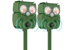 MENGMEI 2 PCS Ultrasonic Cat Repellent, Cat Deterrents, Solar Powered Animal Scarer with Motion Sensor for Farm Garden Yard, Effective Against Dogs Foxes Cats Raccoons Birds Squirrels Deterrent