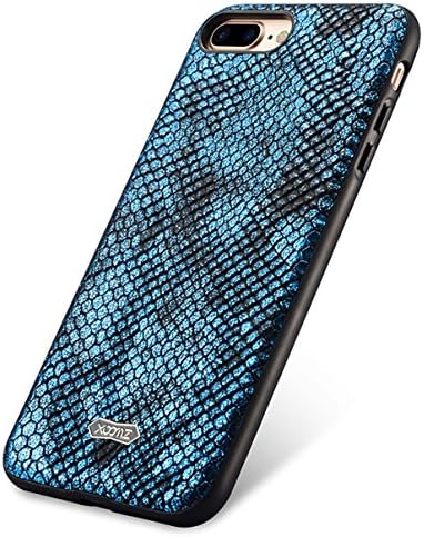 Officepro iPhone 7 Plus/8 Plus Case Python PU Leather Back Cover for iPhone 7 Plus/8 Plus(Blue)