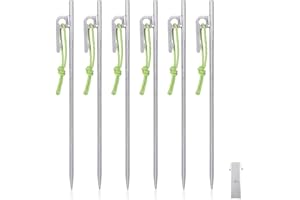 iBasingo Estacas de aleación de titanio de 20 cm para tienda de campaña al aire libre, senderismo, escalada, tienda de campaña, accesorios de camping ultraligeros para suelo duro, 6 piezas/lote