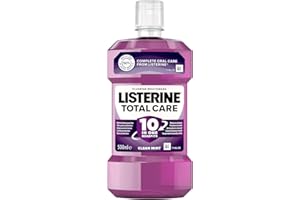 Listerine Total Care Antibacterial Mouthwash (1x 500ml), Caring and Cleansing Mouthwash to Freshen Breath with 10-in-1 Benefits, Clean Mint-Flavoured