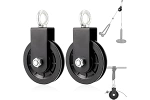ALOUWEEKUKY Polea de Cable, Bloque de Polea Giratoria de Única 90mm Rotación 360 Para Sistema de Polea de Gimnasio, Bloques de Elevación, Equipo de Gimnasio, Proyectos de Bricolaje para El Hogar, 2PCS