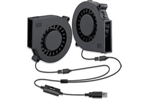 GDSTIME USB 75mm Blower Fan 75 x 15mm Radial Fan 75mm Turbo Case Cooler 7515 5V Centrifugal Turbine Cooling For Exhaust Ventilation Replacement