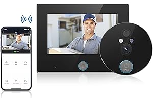 JeaTone Spioncino Digitale,Video Spioncino con Monitor 4,3" Pollici su Batteria 5000mAh,Videocitofono telecamera Visione Notturna,Rilevamento Movimento PIR, Audio Bidirezionale,130 °Grande Angolo