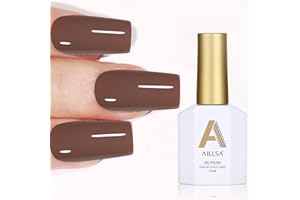 AILLSA Brown Gel Nail Polish, 15 ML Coco Color Gel Polish, Dark Brown Gel Nail Varnish Soak Off UV/LED Nail Lamp, Autumn & Winter Color Nail Polish Salon & Home Use