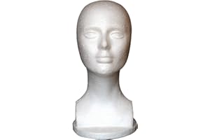 REMORUI Styropor-Perückenkopf – Mannequinkopf abstrakte glatte Oberfläche Schaumstoff weiblicher Manikinkopf Modell Perücke Haar Schmuckständer für Geschäft – D