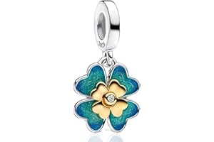 NUNUYAYA Perles Charms Argent Sterling 925 Breloque Pendentif Graduation Flower Heart Bead Compatible pour Femmes Filles Européen Bracelets Colliers