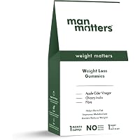 Man Matters FSSAI Approved Weight Loss ACV Gummies - Inulin Gummies, Gelatin and Sugar Free Vegan Chewable Tablets, Metabolism Booster and Fat Burners for Men (Pack of 30) (1)