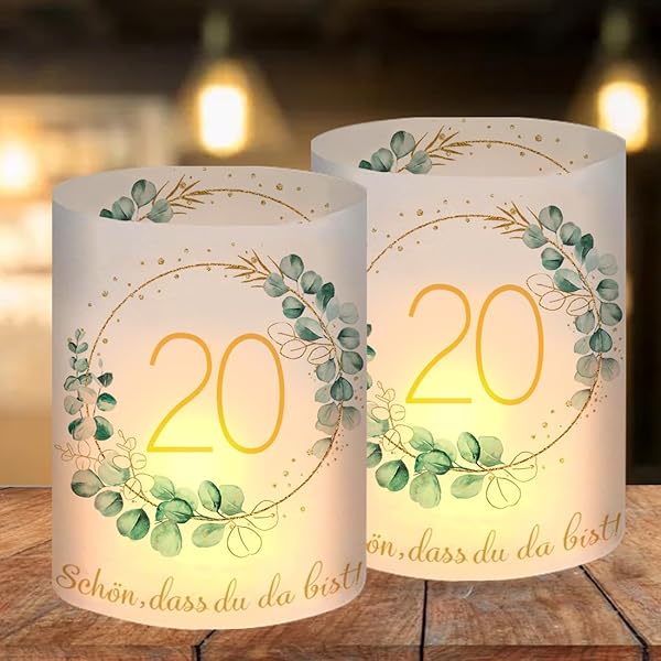 Lot De 20 Serviettes Happy Birthday Autour D'eucalyptus