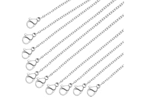 WJRQD Catenine Acciaio Inossidabile per Gioielli - Set da 10 Filigrane Croce Collana e Braccialetti con Cavo di Collegamento da 2mm e Chiusura Artiglio di Aragosta - Lunghezza 45cm