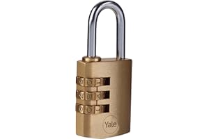 Yale Lucchetto in ottone a combinazione Y150B/30/125/1 corpo 30mm, arco in acciaio, combinazione a 3 cifre