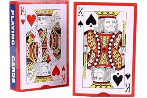 JKG 2pk STANDARD PLAYING DECK OF CARDS - Plastic Coated | 52 Cards & 2 Jokers Deck | Classic Poker, Snap, Black Jack, Solitaire, Rummy, Family Card Games | Durable, Smooth Shuffle UK Playing Card Set