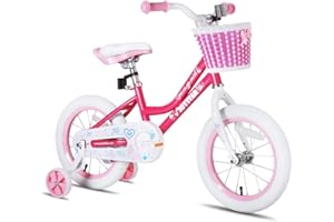 JOYSTAR Paris Girl's Bike for Ages 3-9 Years Old, Children Bike with Training Wheels for 12" 14" 16" 18" Kid's Bike, Kickstand for 18" Kids Bicycle