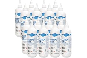 Cura Farma Gel Ecografia Trasparente 1 Litro (12 Flaconi) Alta Conduttività, Non Irrita, Non Unge, Anallergico, Facile da Pulire, Compatibile, Sicuro