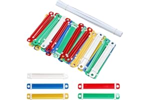 Neikafan 100Pcs 2 Hole Binder Clip Colorful Paper Fasteners Plastic File Strip for Office School Paper Files Binder Filing Clip