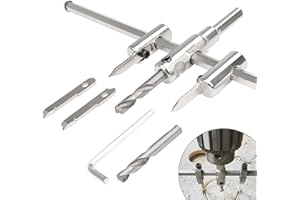 WOOWAIR Fresa Circolare Regolabile 30mm - 300mm Sega a Tazza Regolabile Circolare Cutter Punta Trapano per Foro Circolare Punte da Trapano Aeroplano per Legno