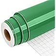 IModeur Green Vinyl Permanent, 30.48 x 762 cm Glossy Green Permanent Vinyl for Cup, Cricut Vinyl for Birthday Gift, Party Ornaments, Home Decor