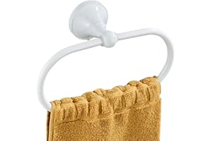 Flybath Ovale Anelli Portasciugamani in ottone antico Portasciugamani per accessori da cucina per bagno Montaggio a parete, Bianca