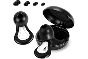 Nuvexa Ear Plugs for Sleep, 60dB+ Noise Cancelling Reusable Silicone Earplugs with 8 Sizes (XS/S/M/L) & Carry Case – Luxury Ergonomic Design Hearing Protection for Sleeping, Travel, Work & Concerts