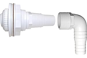 TS-TRADES Einlaufdüse + Winkelanschlusstülle/mit Schlauchanschluss Ø 32/38 / schwenkbare Einströmdüse