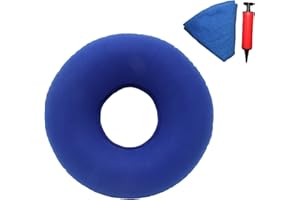 ‎TUAKIMCE TUAKIMCE Aufblasbare Sitzkissen, Sitzkissen Orthopädische Ringkissen Aufblasbares Hämorrhoiden, Orthopädisch Sitzkissen mit Pumpe, Härte einstellbar für Steißbein Dekubitus Rollstühle (Blau)