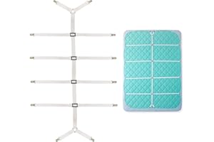 HX AURIZE Tendeur de Drap Ajustable - Compatible avec Tous Les Matelas, Évite Le Glissement et Les Plis (Blanc)