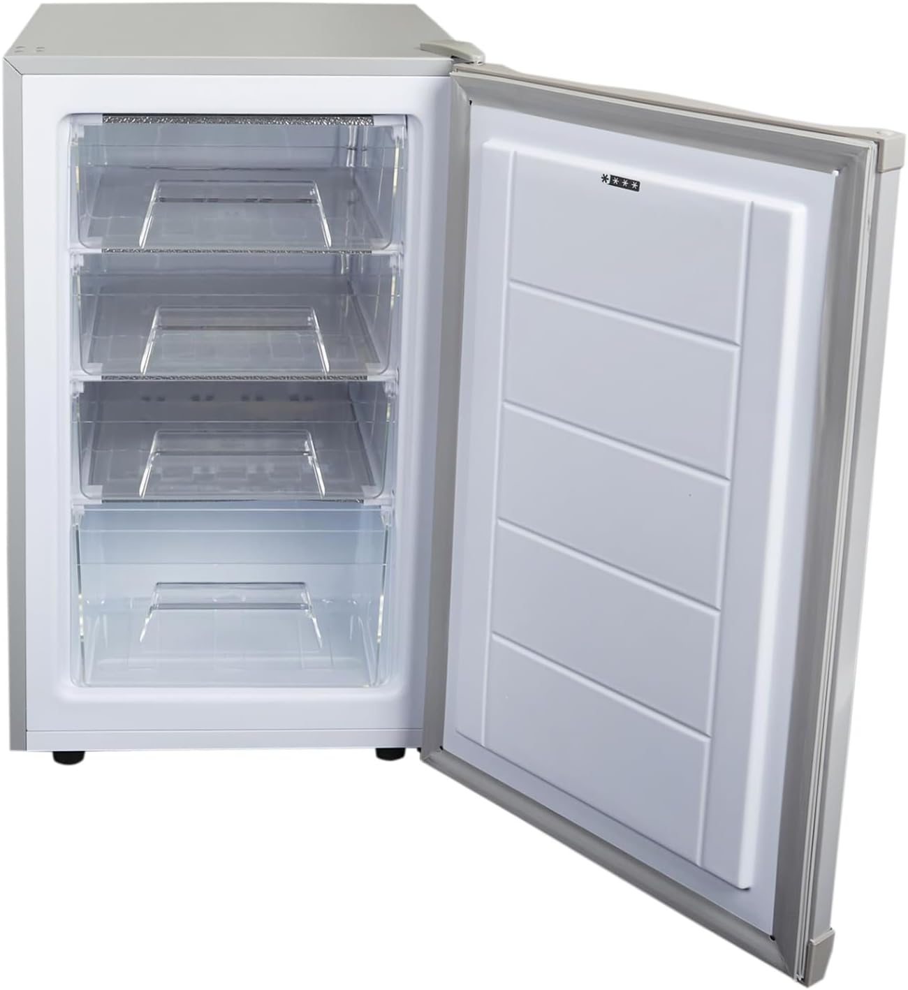 SIA UCF50GR Freestanding Under Counter Freezer, 77L Capacity, 4* Freezer Rating, E Rated, 50cm Wide, Reversible Door, Grey, 2 Years Parts & Labour Guarantee