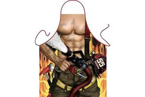 itati - Delantal de bombero para barbacoa y cocina, diseño de bombero