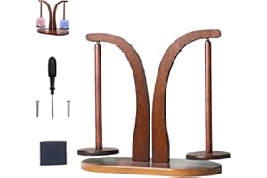 OUTALIZ Porta Gomitolo Rotante, Stile Retrò Porta Rocchetto di Lana Magnetico, Avvolgitore di Lana a Doppio Fuso Rotante Magnetico, Portagomitolo Girevole per Uncinetto con Accessori di Montaggio(Marrone)