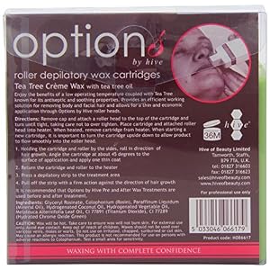 Hive Options Tea Tree Cream Wax Roller Depilatory Wax Cartridges 80g - Pack of 6 - Image 2