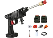 Cordless Pressure Washer - FEETON 50PSI 24V Handheld Pressure Cleaner with 1500mAh Rechargeable Battery Electric Pressure Was