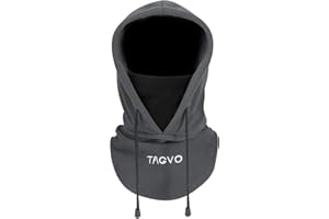 TAGVO Winter Thermal Fleece Balaclavas, Soft & Warm Adjustable Hood Hat Skiing Face Cover Face Mask Neck Warmer Snood Neck Gaiter for Running Skiing Cycling Motorbikes Hiking- Men & Women