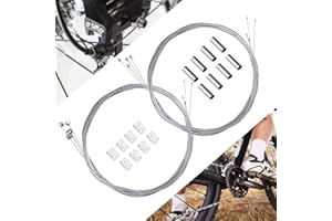 BUZIFU 4 Pcs Câble de Frein Vélo de Montagne 4 pcs Câble de Vitesse Vélo,2 m Bicyclette Frein Interne Fil de Câble Remplacement pour VTT Vélo Route Bike