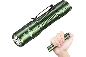 Wurkkos TD02 Linterna LED, linternas de mini superbrillantes recargables, linterna táctica de alto lúmenes EDC con interruptor trasero de puerto de carga para actividades al aire libre e interiores