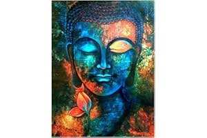 DCIDBEI Kits de Broderie Diamant Carré Bouddha DIY 5D Square Diamond Painting Kit Carré Complet pour Adultes Kit de Broderie au Point de Croix Peinture par Numéros pour Adultes Bureau Toile Murale 30 x 40 cm