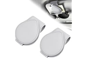 HAOMEEDUO 2PCS Supports de Lunettes pour Voiture Cadre de Lunettes de Pare-soleil de Voiture Porte-lunettes de Voiture en Cuir Clips à Lunettes de Soleil pour Voiture avec Magnétique pour Carte Billet