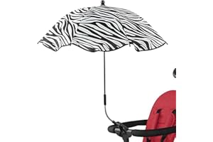 PRATVIDER Ombrellino Passeggino Universale, Parasole Passeggino, Protezione UV Clip su Ombrellone Attaccabile Passeggino per Bambini 1-3, Ombrello per Passeggino con Morsetto Regolabile